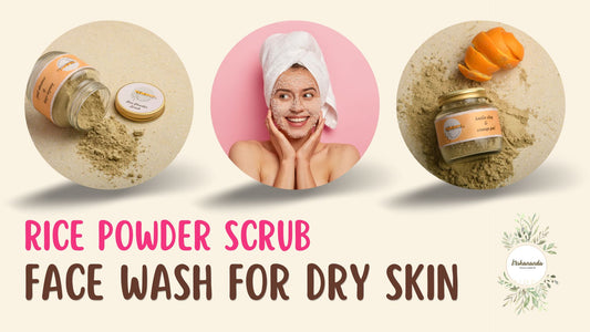 Rice powder scrub for dry skin